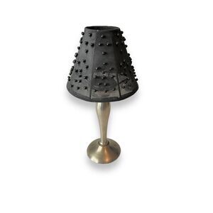 Tea Light Candle Holder Silver and Black